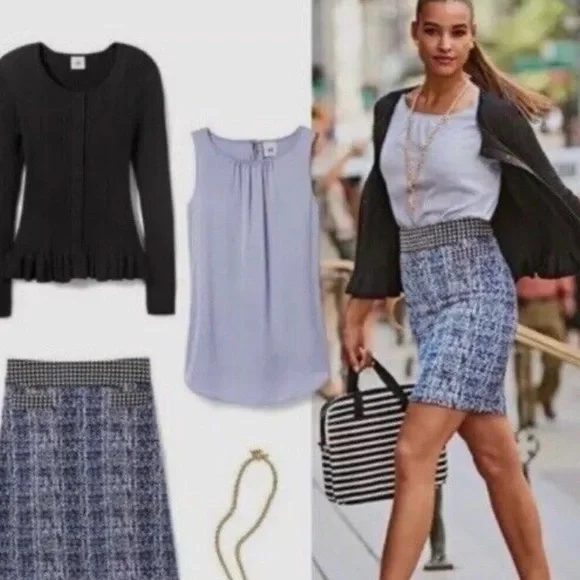 Cabi Black ‘Party’ Cardigan With Ruffle Hem, Ribbed, Cropped Outerwear, Size Md - Picture 3 of 11